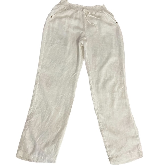 Guess Eco Ilar Linen-Blend Pants Trousers size Large - Picture 2 of 8